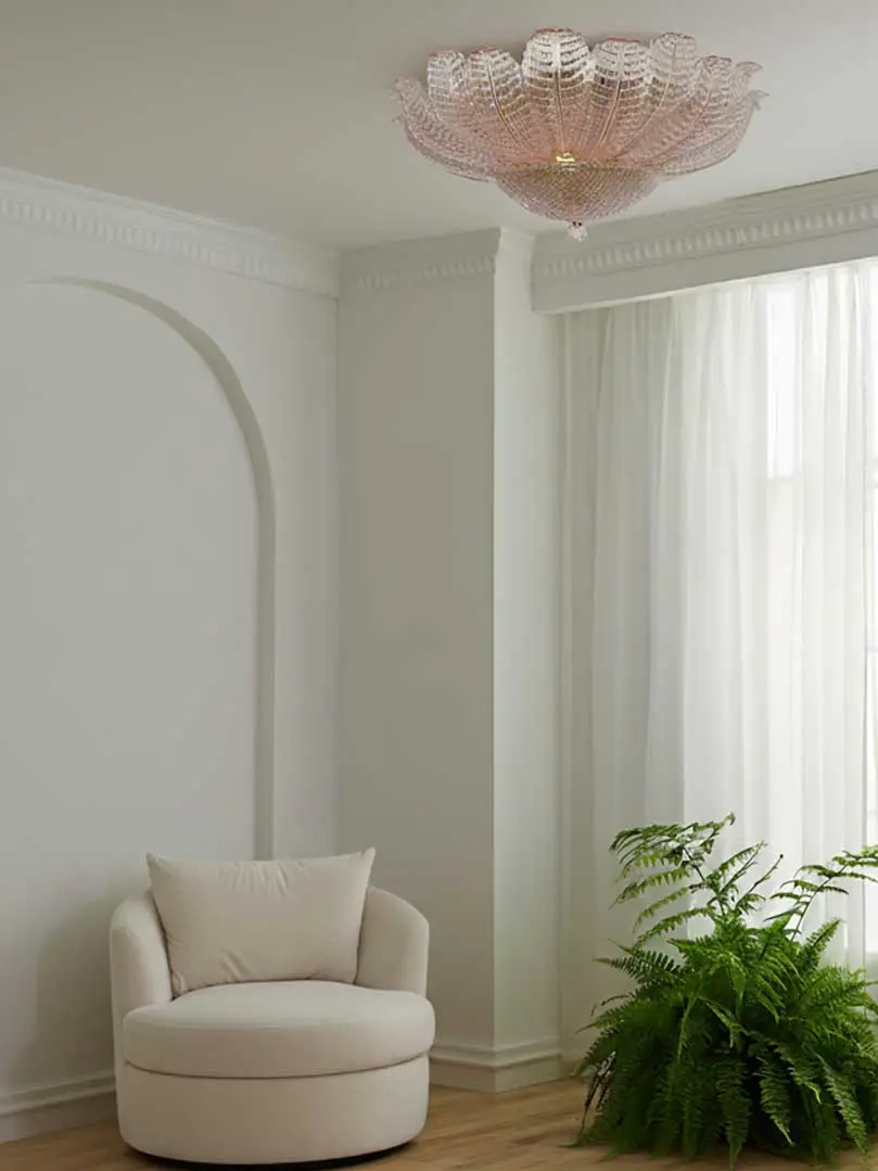 Murano loftslampe  Blomst  Pink