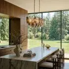 84 poliedri Murano chandelier hanging in a kitchen.