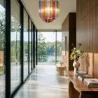 47 multi Murano prism chandelier hanging in a hall