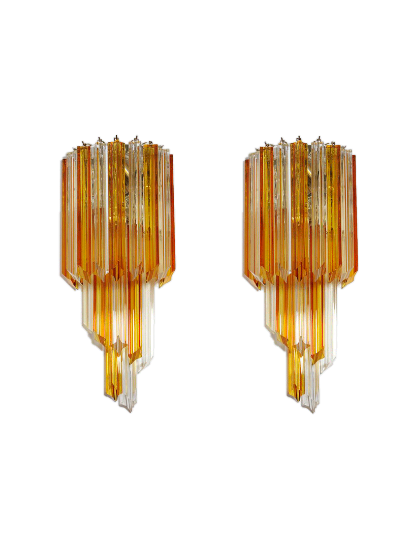 Murano væglampe – Quadriedri – Rav/Klar