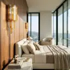 Murano wall sconces hanging in a bed room with a view