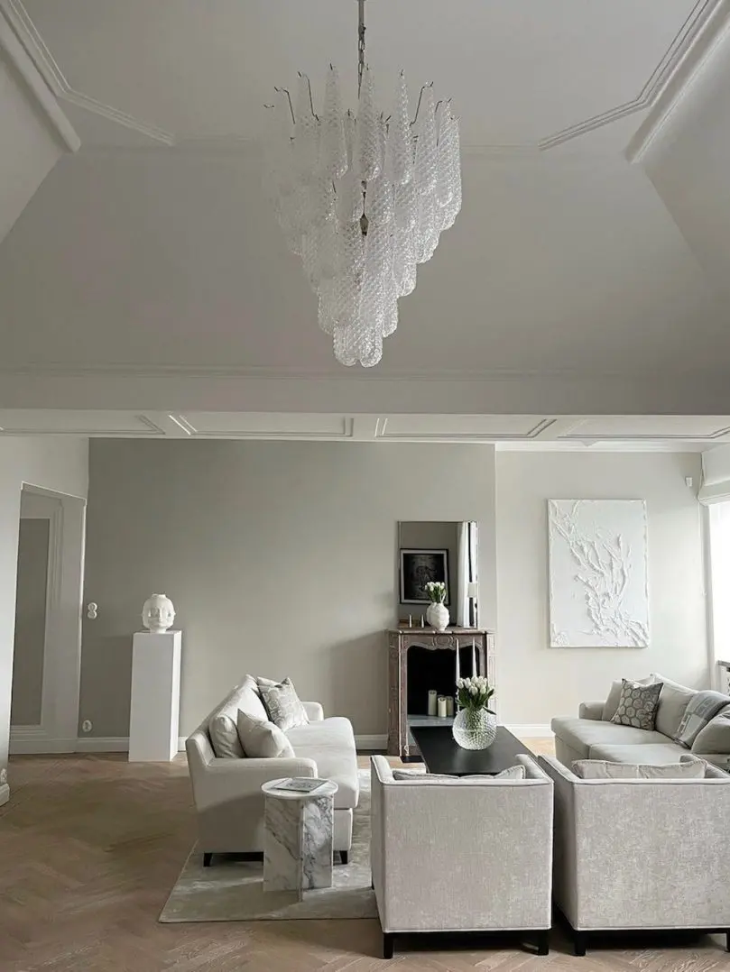 murano chandelier 52 drops transparent
