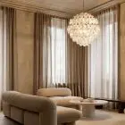 140 transparent poliedri Murano chandelier