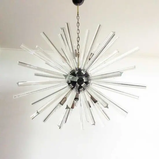 Murano Lysekrone – Sputnik – 50 prismer – klar