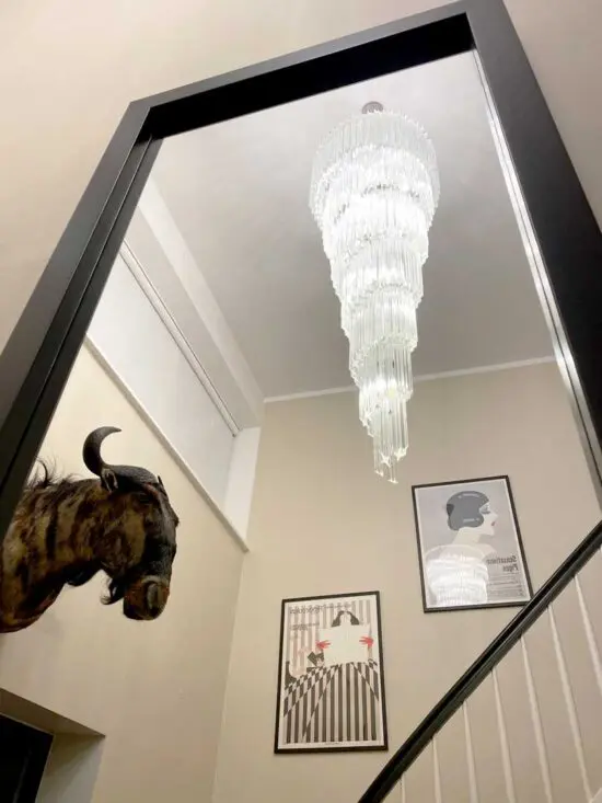Murano Lysekrone Spiral 215 prismer klar