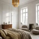 47 prism chandelier hanging in a bedroom