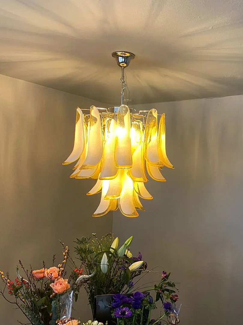 Murano lysekrone  26 Lattimo  Rav