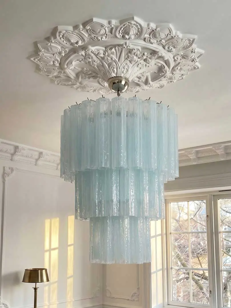 Murano lysekrone – 52 tuber – Opal