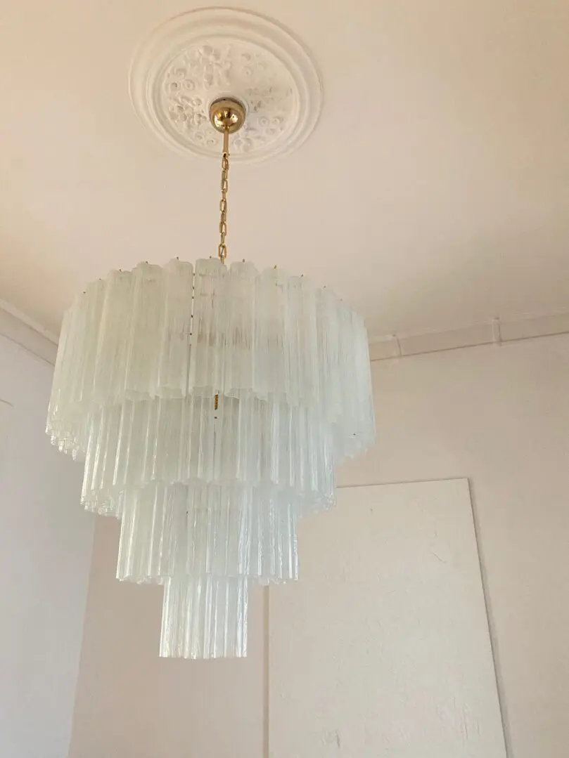 Murano lysekrone  78 tuber  Opal silk
