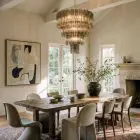 78 tubes Murano chandelier hanging in diningroom