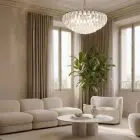 185 white alabaster poliedri Murano chandelier