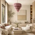 78 pink Murano alabaster tube chandleier is a livingroom