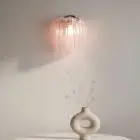 Pink 5 tube Murano wall light