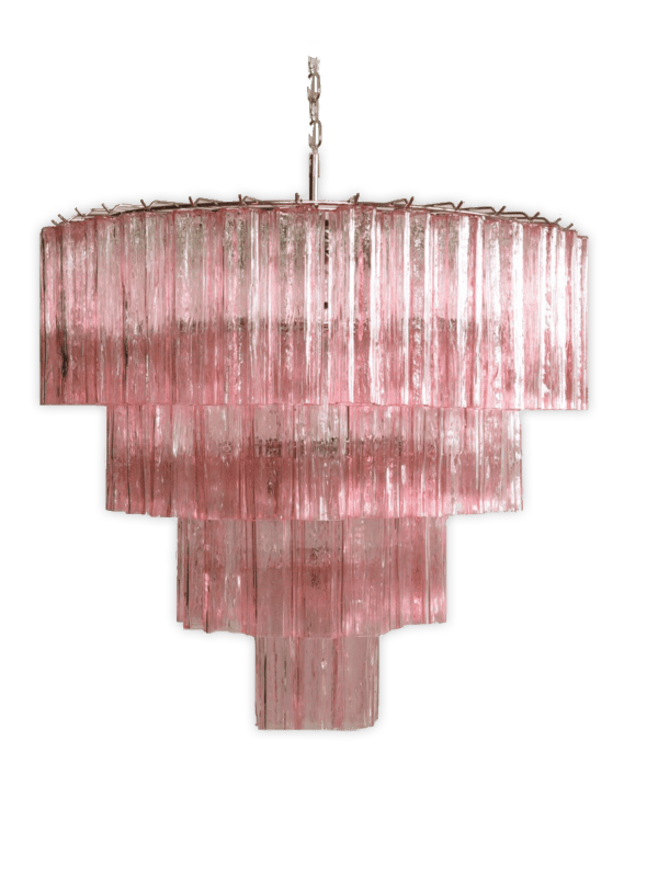 Murano lysekrone 78 rosa tuber