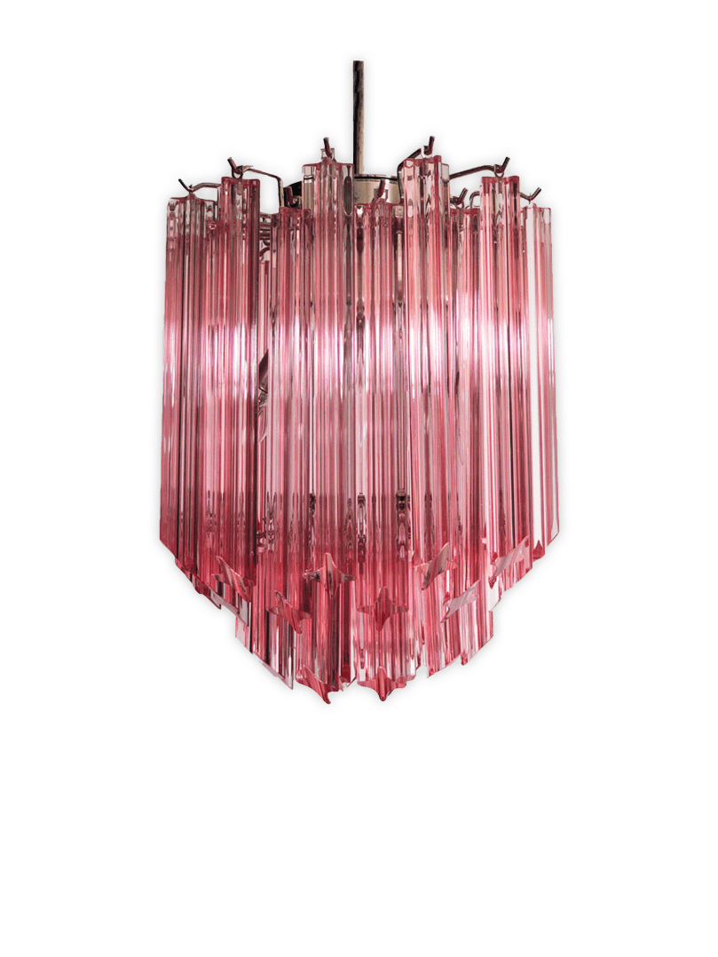 Murano-lysekrone-rosa-prismer-kristallkrona
