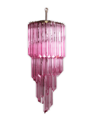 Murano-lysekrone-rosa-spiral-lille