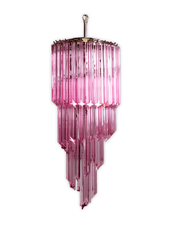 Murano-lysekrone-rosa-spiral-lille