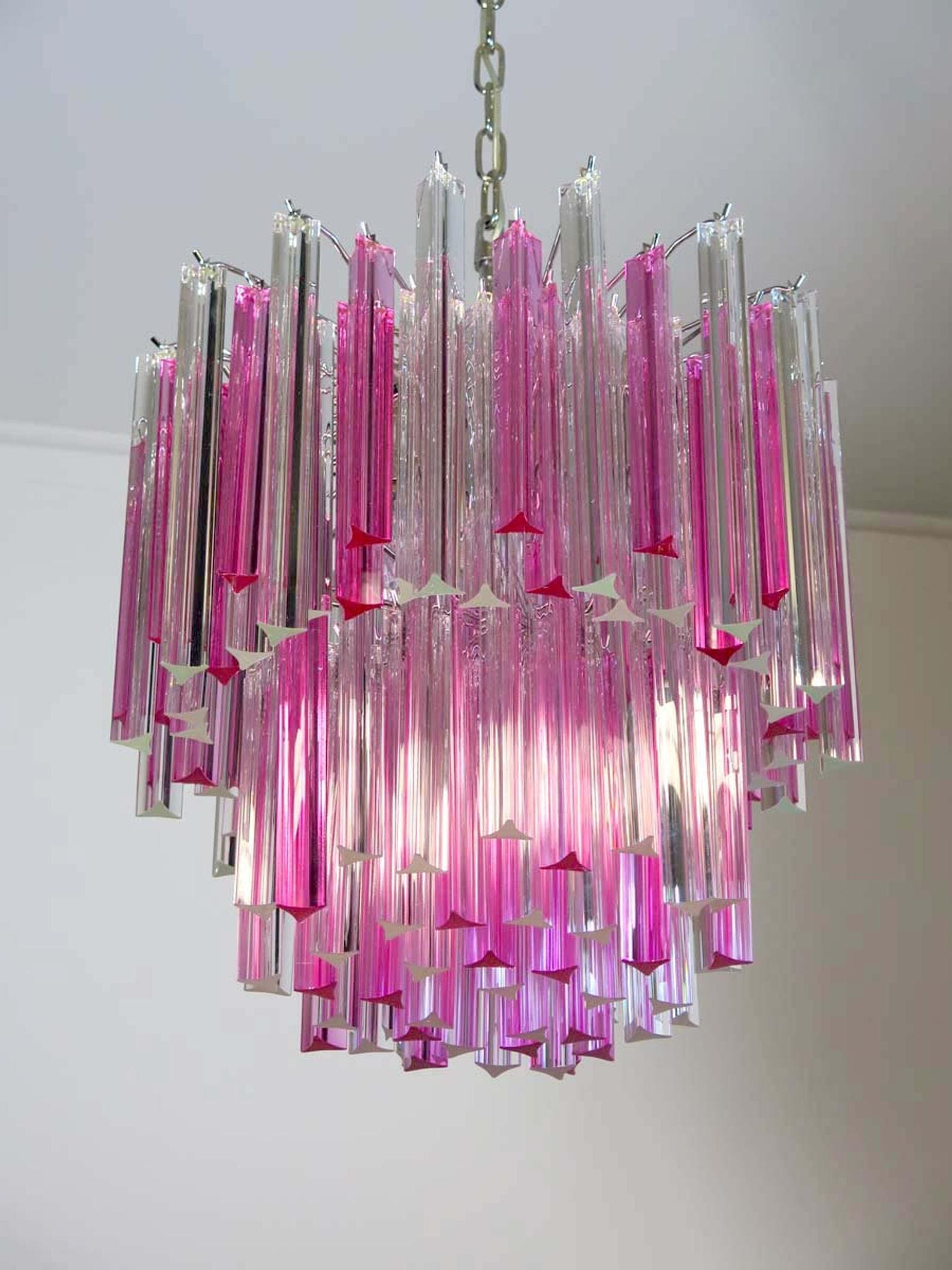Muranolampe-arianna-murano-rosa-og-klar-loftslampe