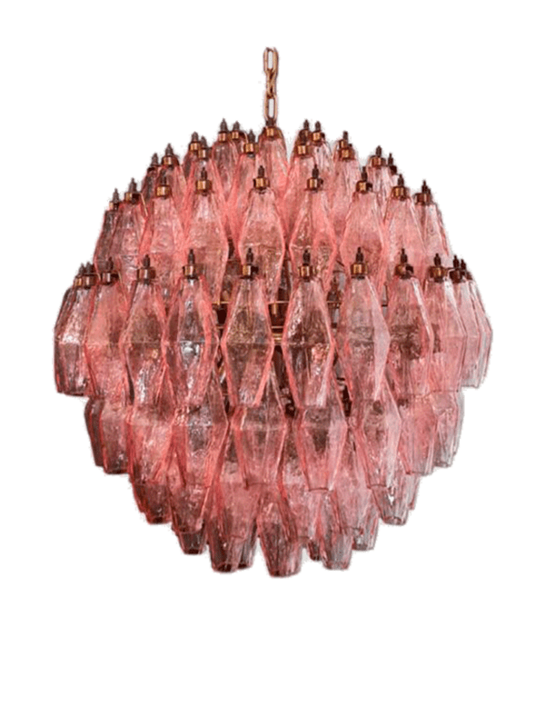 Murano lysekrone 140 glas rosa