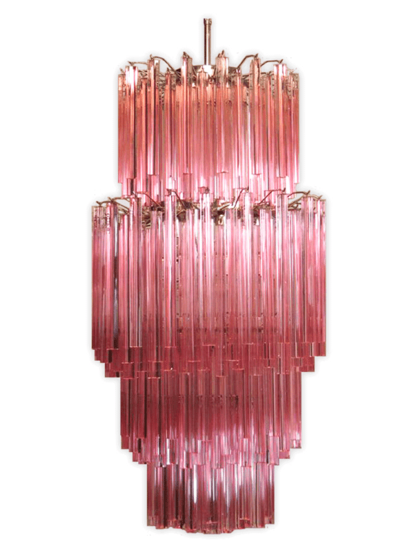Murano-lysekrone-rosa-242-prismer-kristallkrona