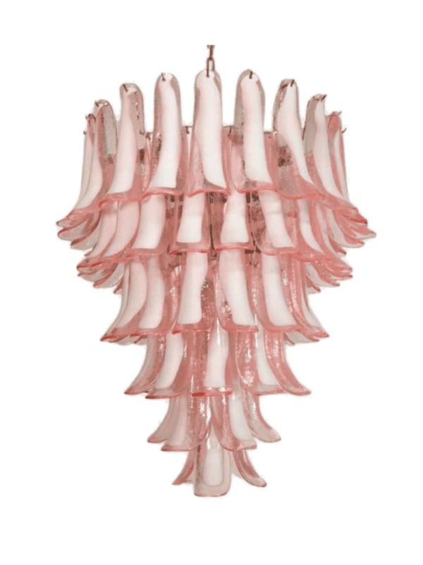 Murano lysekrone rosa 75 kronblade