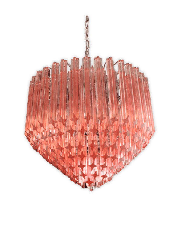 Murano-lysekrone-spids-rosa-kristallkrona