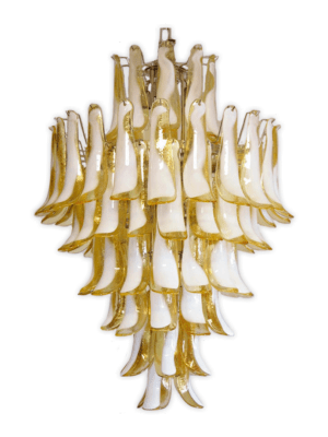 Murano lysekrone gule blade kristallkrona