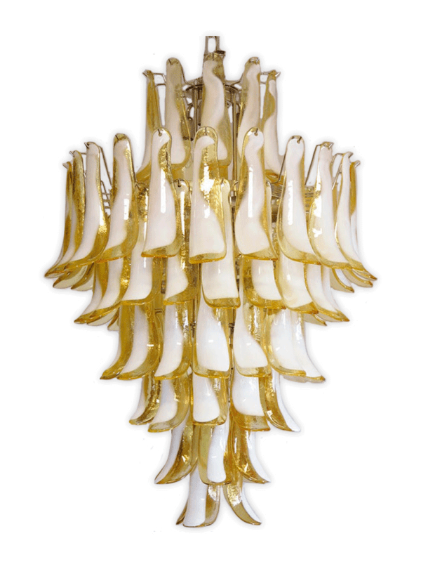 Murano lysekrone gule blade kristallkrona