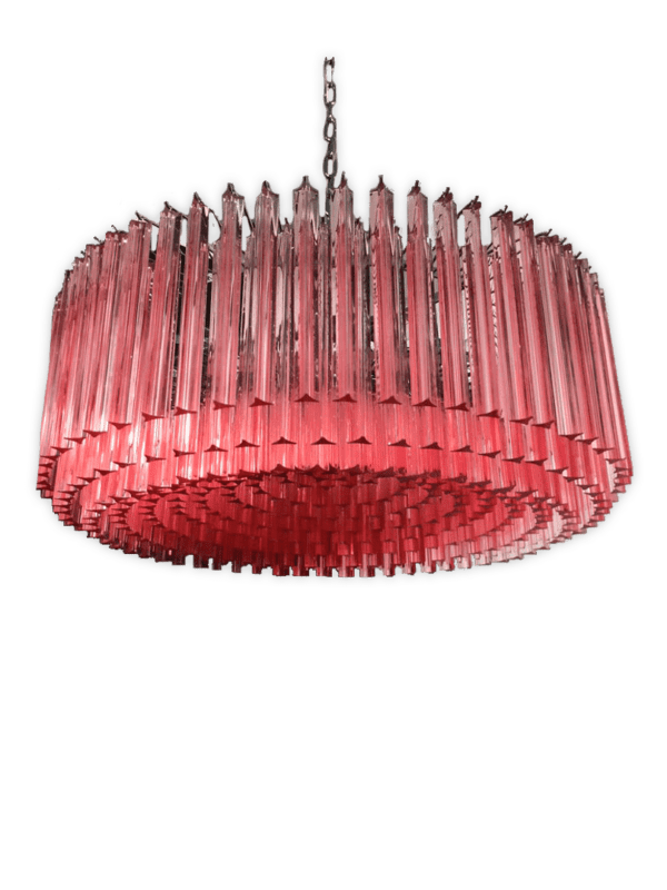 Murano lysekrone 265 prismer rosa kristallkrona