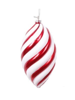 Julepynt – Sliktop – Rød/hvid – 10 cm