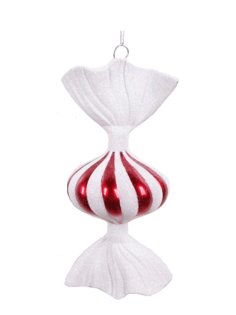 Julepynt - Løgetformet slik - Rød - 16,5cm