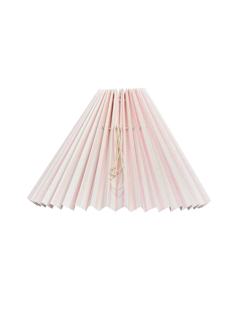 Pink Rose - Lampeskærm - Plisseret - Beige/rosa lodrette striber 17 cm