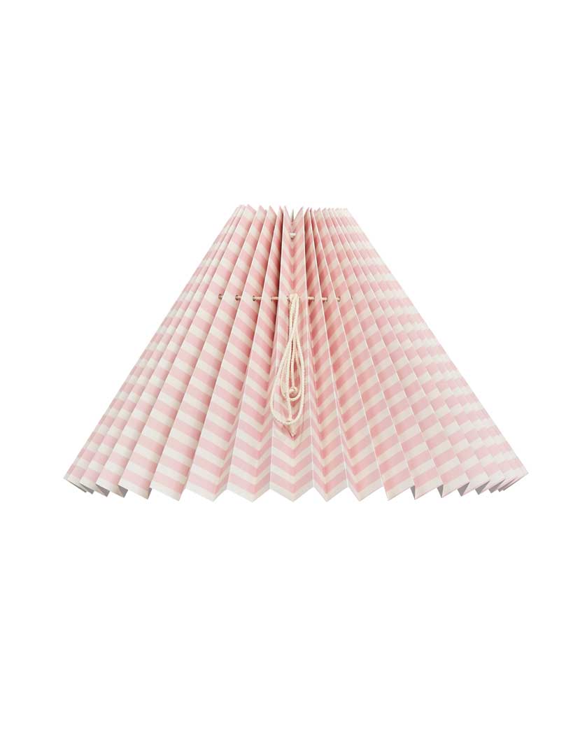 Pink Rose - Lampeskærm - Plisseret - Beige/rosa striber 30 cm