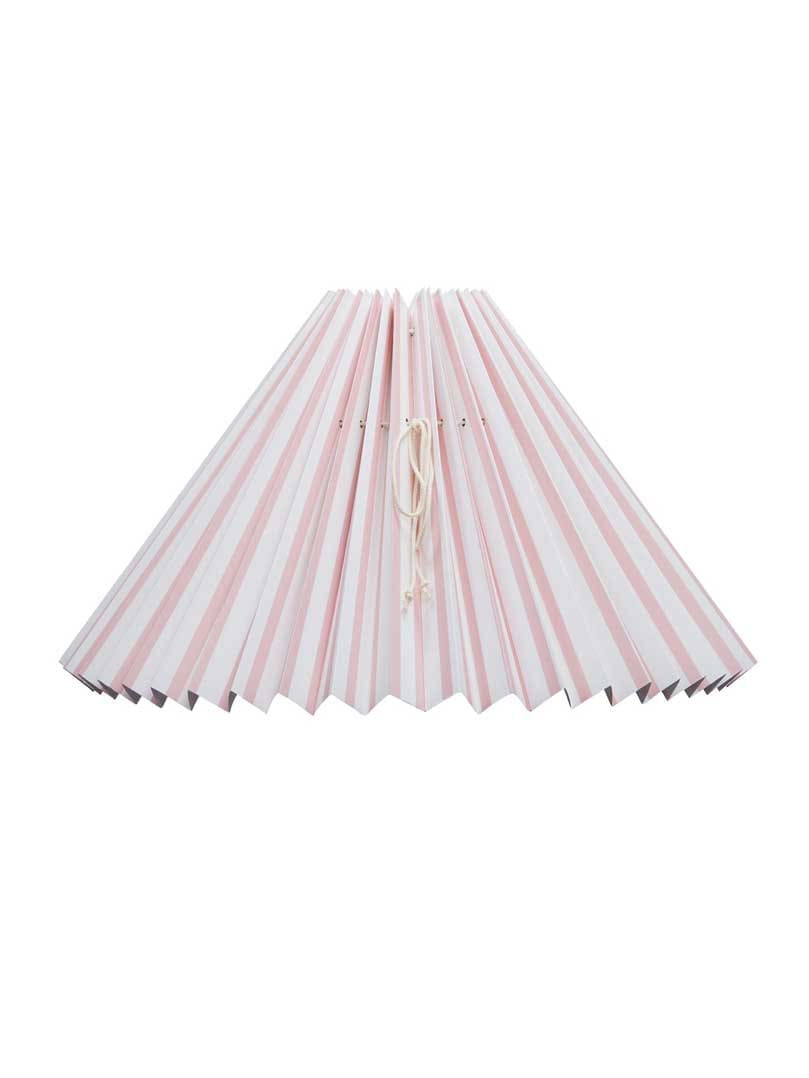 Pink Rose - Lampeskærm - Plisseret - Hvid/rosa striber 35 cm