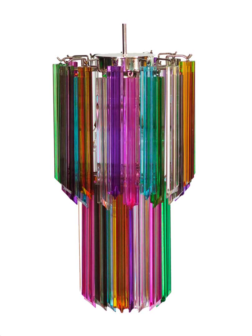 Billede af Murano lysekrone - 46 prismer - Multi Krom patineret