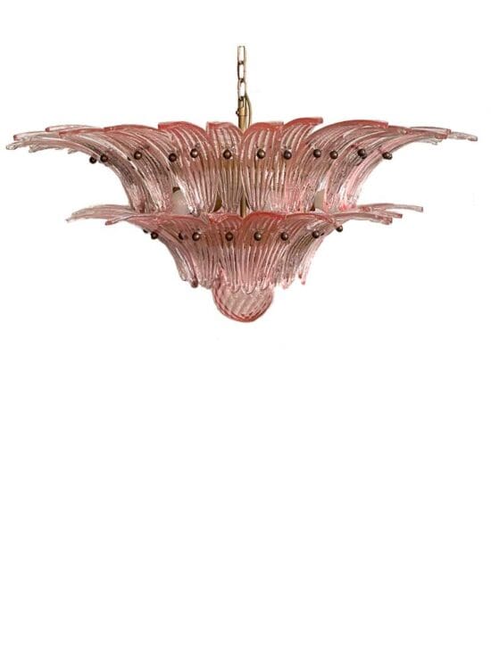 Murano Lysekrone – Palmette – 58 glas – Rosa