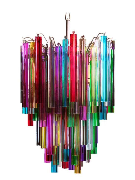 Murano Lysekrone – 92 prismer – Multi