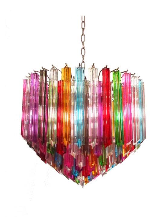 Murano Lysekrone – Spids – 163 prismer – Multi