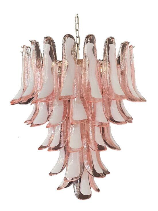 Murano Lysekrone – 52 Kronblade – Rosa