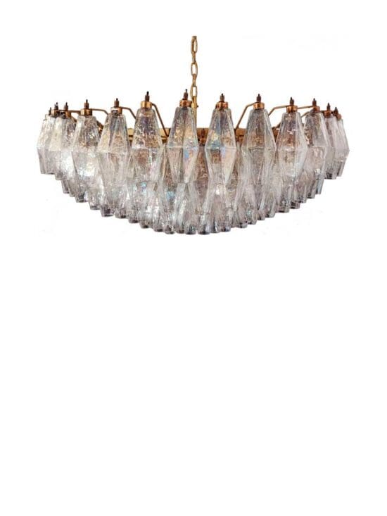 Murano Lysekrone – Poliedri – 185 glas – Perlemor