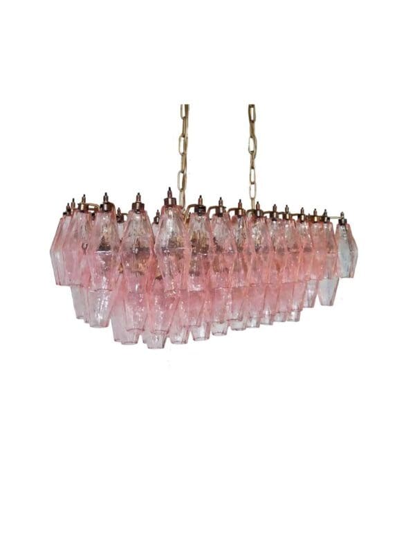 Murano Lyserkrone - Poliedri - 84 glas - Rosa