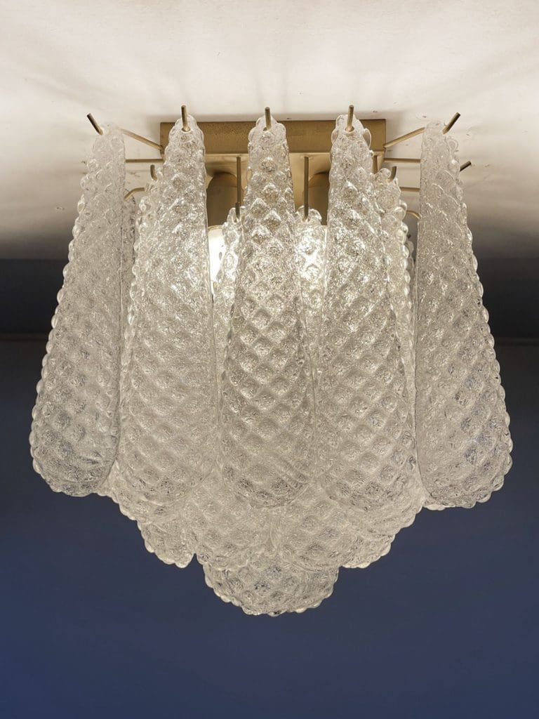 Murano Loftslampe - Kogle - 32 glasblade - Klar