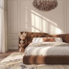 185 smoked poliedri Murano chandelier in bed room