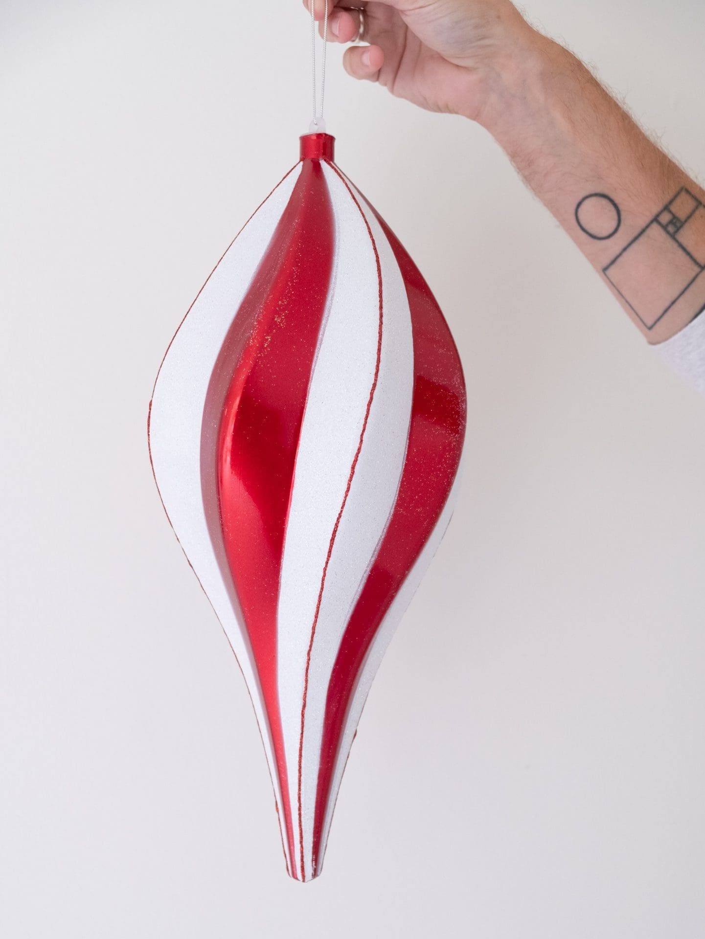 Julepynt  -  Slik - Spiral - Rød  -  40 cm