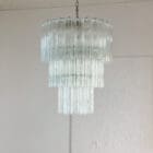 52 transparent tubes murano chandelier cherry vintage interior