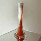 Italiensk Vintage Vase -Swirl - Orange/Hvid