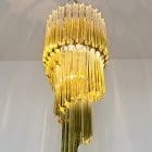 11620 - 54 green faded prisms Murano chandelier - Cherry Vintage Interior-1