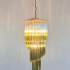 11620 - 54 green faded prisms Murano chandelier - Cherry Vintage Interior-1