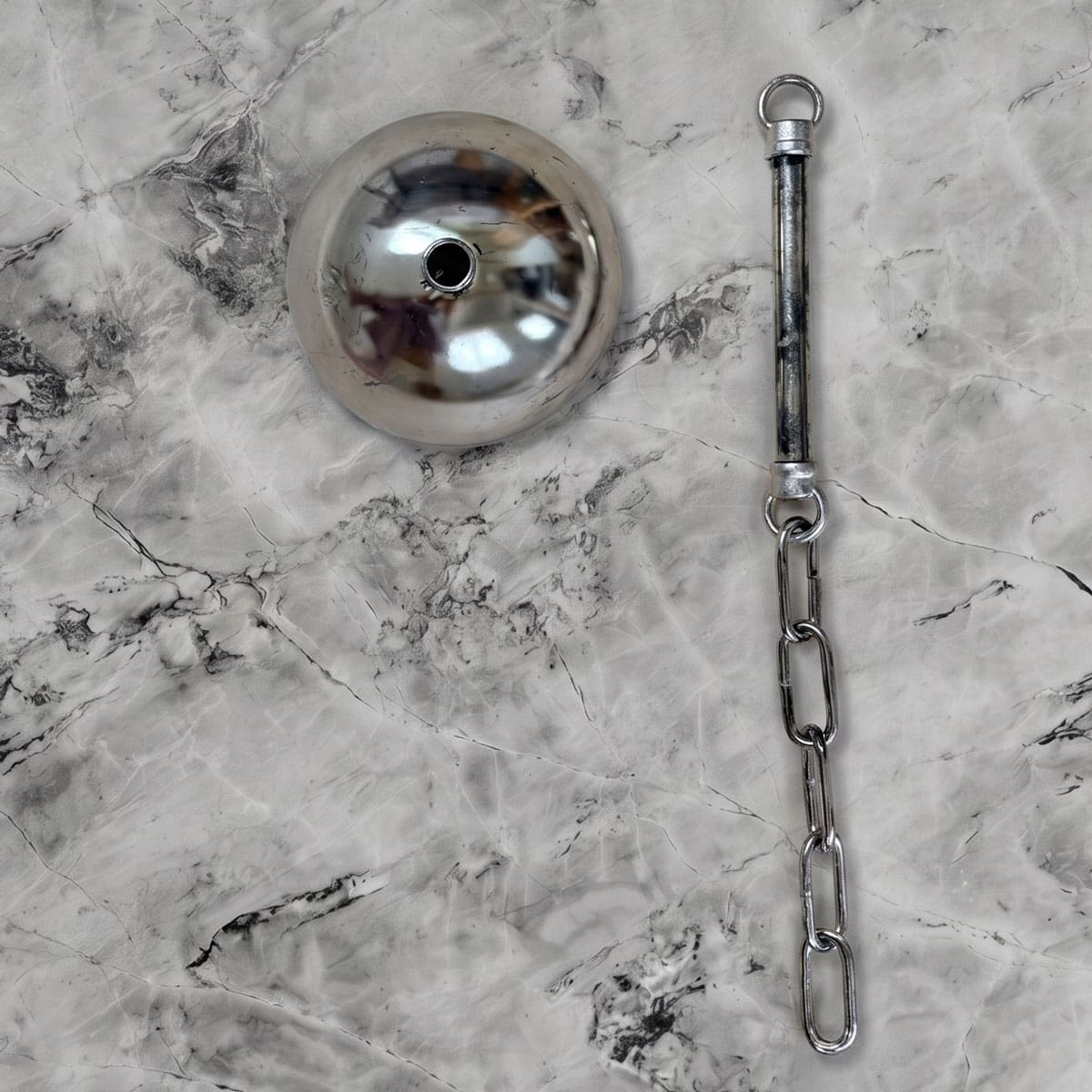 Patinated chrome finish