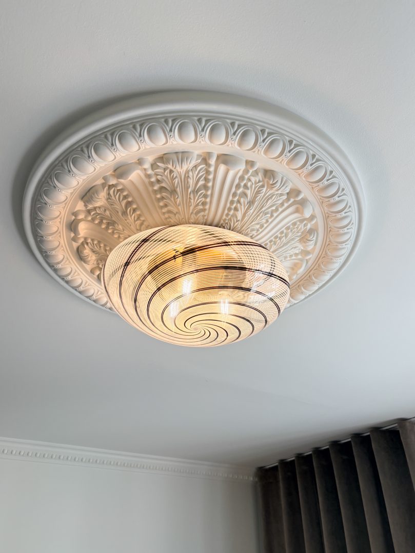 Vintage Murano Swirl Plafond Sort 39 cm